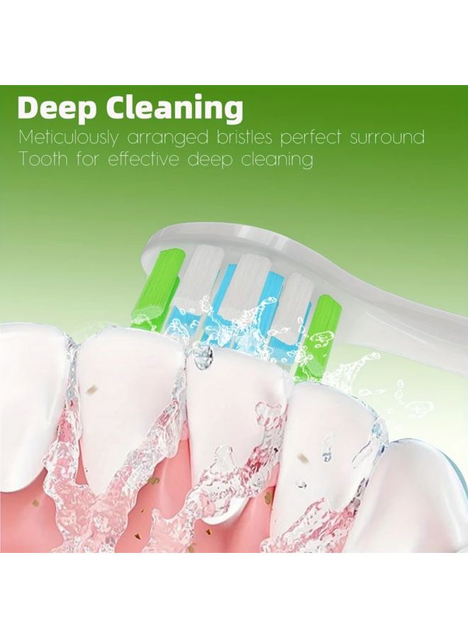فرش أسنان بديلة عالمية من OCLEAN، عبوة من 6 قطع باللونين الأبيض والأسود، متوافقة مع تقنية ساوندويف - Image 2