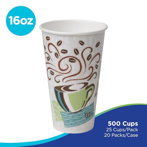 Georgia-Pacific Dixie PerfecTouch 16 oz Paper Coffee Cups By GP PRO Coffee Haze Design 500 Count 25 Disposable Cups Per Sleeve 20 Sleeves Per Case 5356DX - Image 5