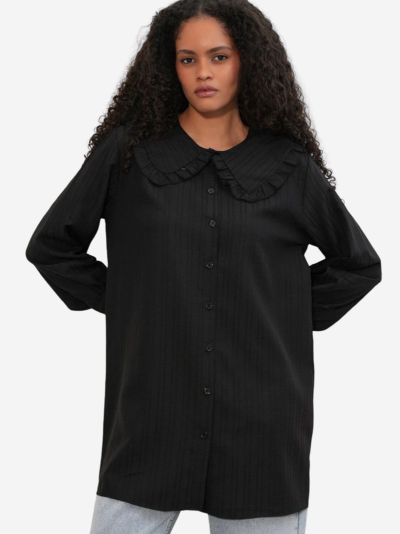 BIG DART BDART Long-sleeve Textured Shirt With Baby Collar - Image 4