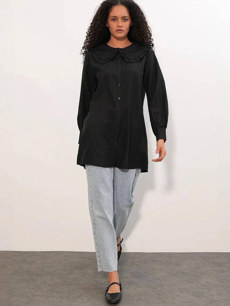 بيغ دارت BDART Long-sleeve Textured Shirt With Baby Collar