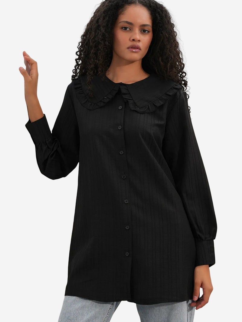 BIG DART BDART Long-sleeve Textured Shirt With Baby Collar - Image 3