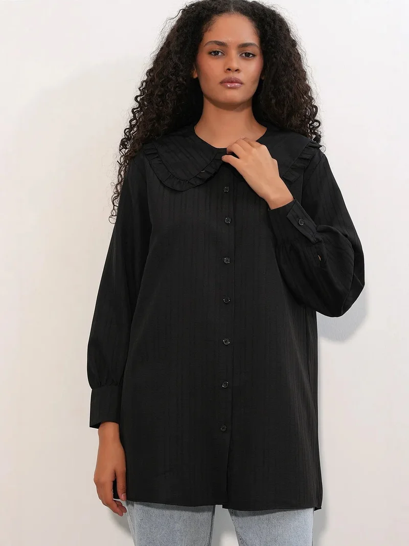 بيغ دارت BDART Long-sleeve Textured Shirt With Baby Collar