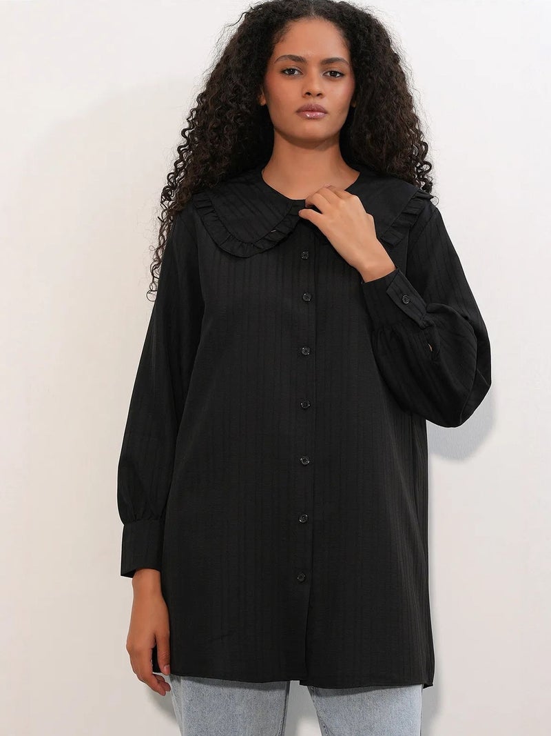BIG DART BDART Long-sleeve Textured Shirt With Baby Collar - Image 1