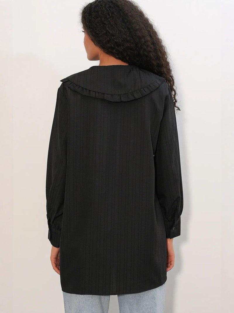 BIG DART BDART Long-sleeve Textured Shirt With Baby Collar - Image 5
