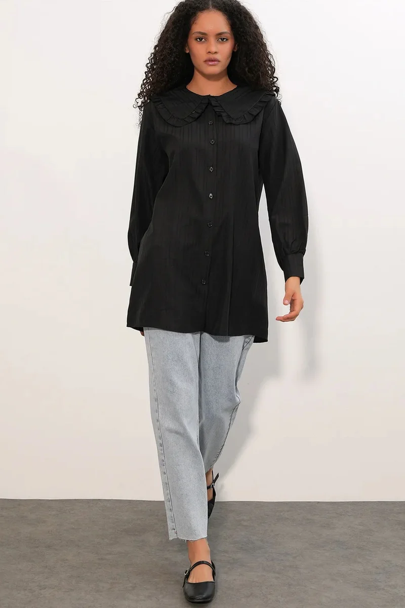 بيغ دارت BDART Long-sleeve Textured Shirt With Baby Collar