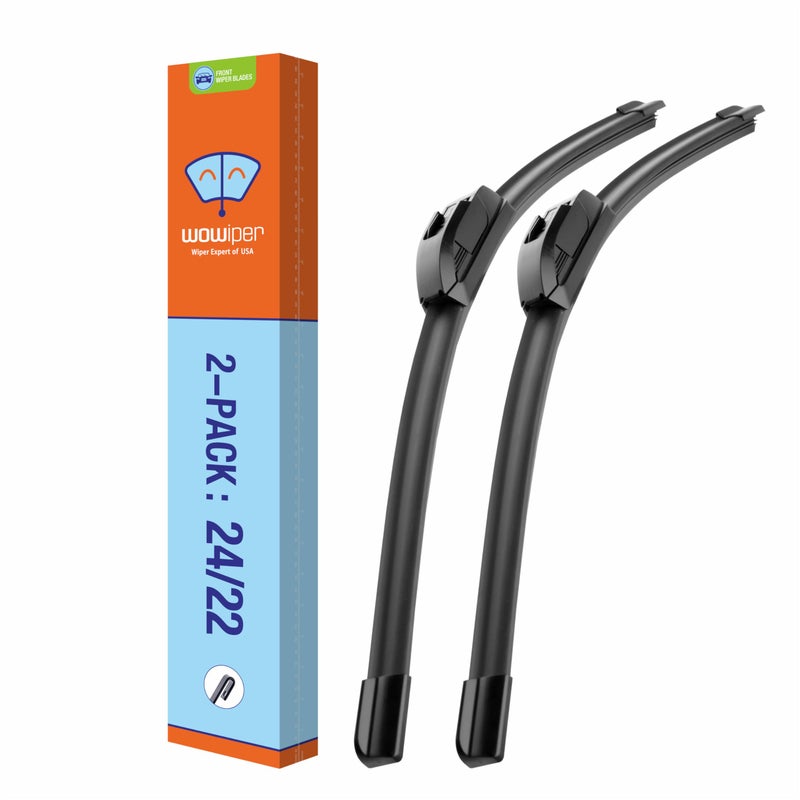 WOWIPER OEM 2422 UJHook Automotive Replacement Windshield Wiper Blades for My Car Superior AllSeason Front Windshield Wiper BladeSet of 2