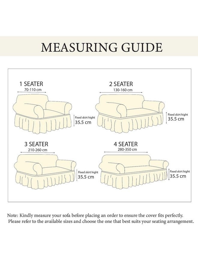 Lukzer 320 GSM Stretchable 3 Seater Turkish Sofa Cover Universal Couch Protector Bubble Fabric with Frill Universal Big Elasticity Slipcover (Teal Blue/SC-103-03/210-260cm) - Image 4