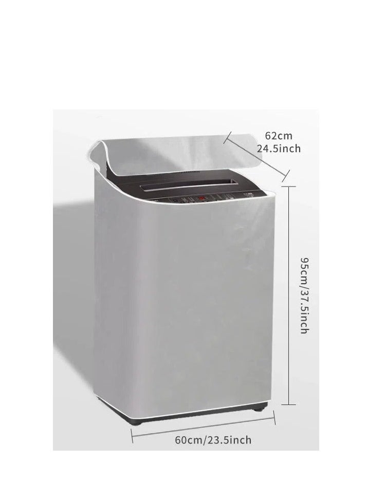 DUNISO All inclusive Washer Cover，Washing machine protective cover，Washing machine dust cover,with zipper，Sunscreen, rainproof, and waterproof for 99% of pulsator washing machines,L 