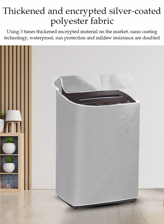 DUNISO غطاء غسالة شامل، غطاء واقي للغسالة، غطاء غسالة ضد الغبار، مع سحاب، واقي من الشمس، مقاوم للمطر، ومقاوم للماء لـ 99% من غسالات الدفع، L - Image 4