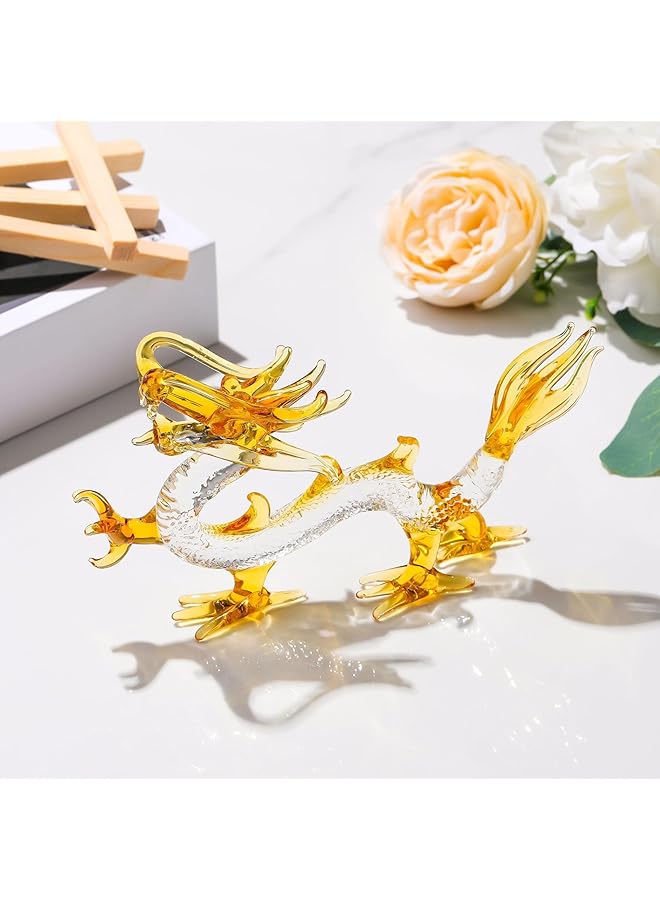 إيروريكس تمثال تنين من الكريستال، تماثيل تنين زجاجية للمنزل والمكتب، ديكور فنغ شوي محظوظ، 5.9 بوصة، ديكور تنين صيني - Image 2