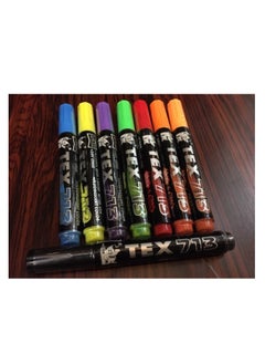 Tex White and Black Board Marker Tex713 Pack of 8 Multicolors  - Image 2