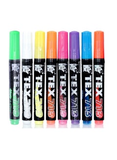 Tex White and Black Board Marker Tex713 Pack of 8 Multicolors  - Image 1
