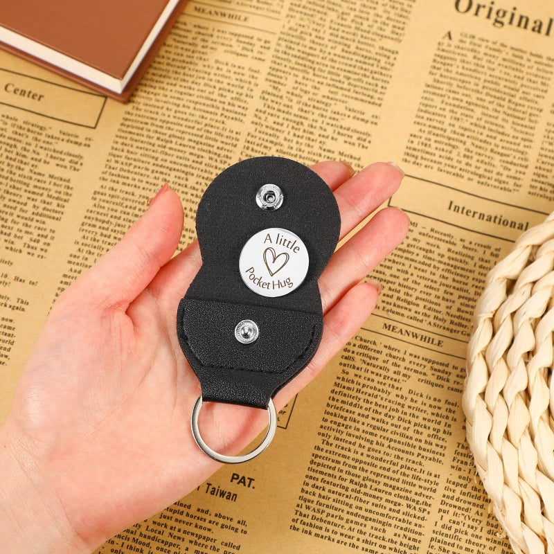 Sureio Pocket Hug Token Long Distance Relationship Keepsake Stainless Steel Double Sided Inspirational Gift with Keychain (Dear Mom) - Image 5