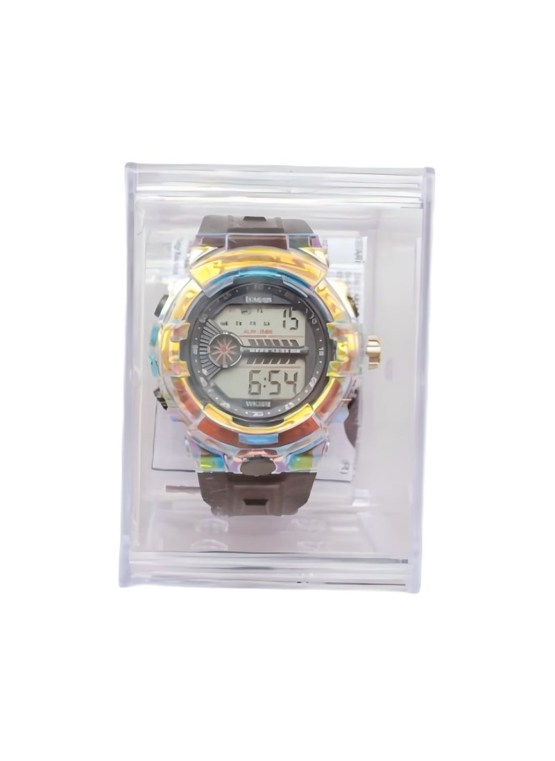 PRO - Colorful electronic watch sports colorful luminous alarm clock high value multifunctional student watch - colorful Black - Image 1