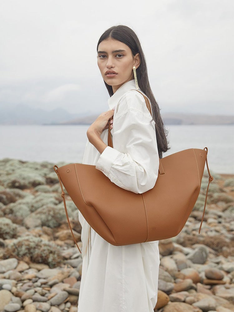 Explosions French Poeive Brand Niche Tote Bag Women'S Large Poeive Leather Large Capacity Shopping Bag - Image 2