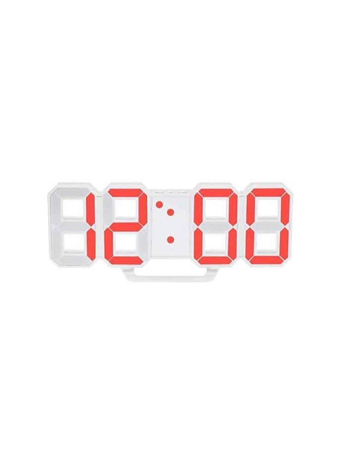 general Multifunctional LED Digital Wall Clock 12H/24H Time Display With Alarm White 22x9.3x4.5cm