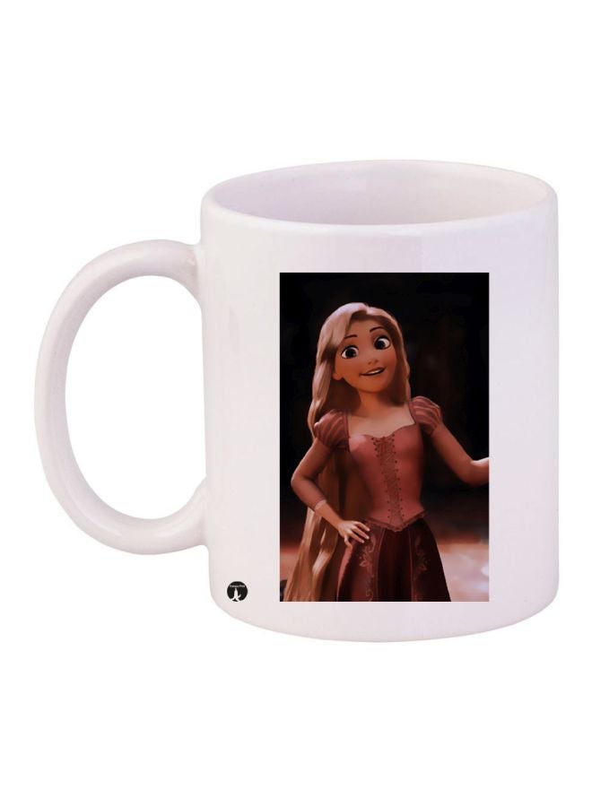 Anime Printed Ceramic Coffee Mug White/Black/Brown 11ounce