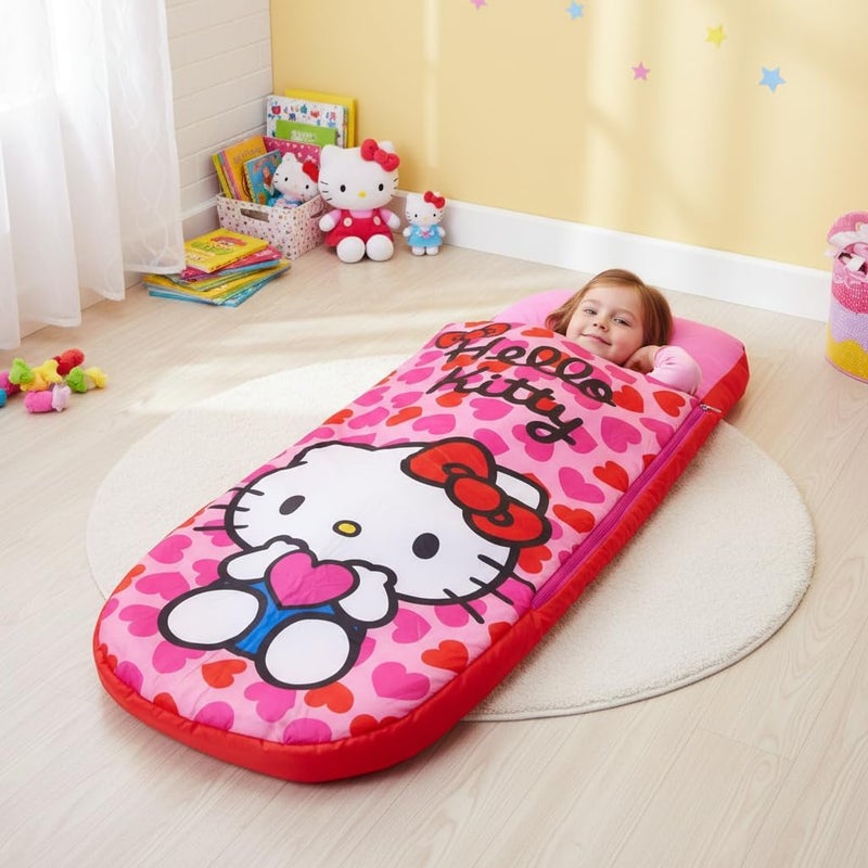 كاركتر ورلد Character World Hello Kitty ReadyBed فراش هوائي للأطفال قابل للنفخ وحقيبة نوم مع مضخة | مرتبة سفر للفتيات للمبيت والتخييم أو الاستخدام المنزلي - Image 5