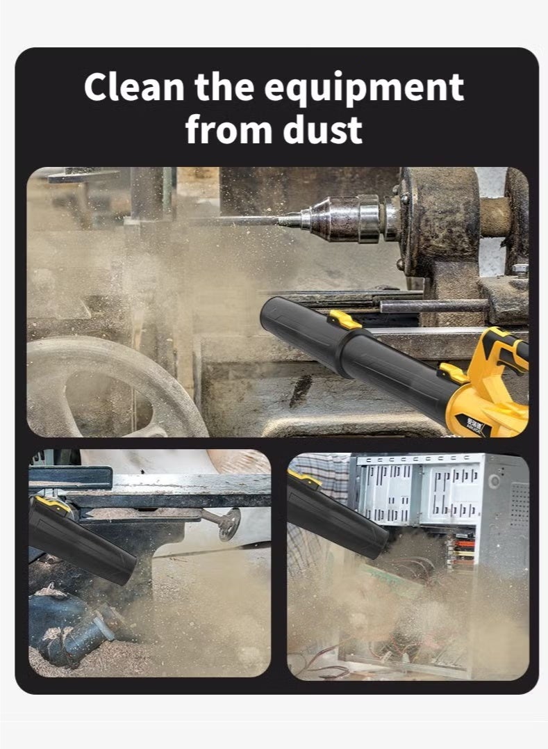 والالا منفاخ أوراق لاسلكي يعمل ببطاريتين، منفاخ عالي الطاقة يعمل بالبطارية للعناية بالعشب، وإزالة الأوراق والثلوج، وتنظيف مواقع العمل، وإزالة الغبار من ورش العمل وأجهزة الكمبيوتر، منفاخ هواء كهربائي خفيف الوزن - Image 2