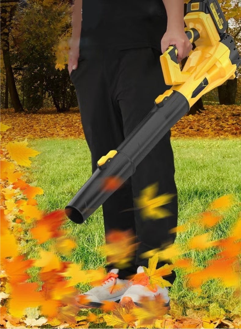 والالا منفاخ أوراق لاسلكي يعمل ببطاريتين، منفاخ عالي الطاقة يعمل بالبطارية للعناية بالعشب، وإزالة الأوراق والثلوج، وتنظيف مواقع العمل، وإزالة الغبار من ورش العمل وأجهزة الكمبيوتر، منفاخ هواء كهربائي خفيف الوزن - Image 1