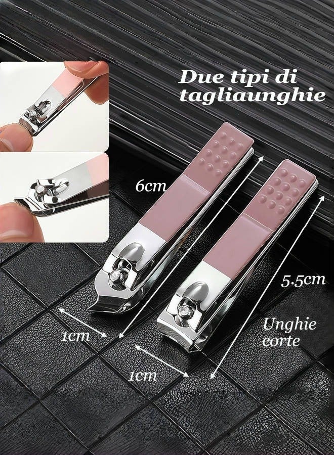 JoyousSto 8pcs manicure set toenail clippers, Stainless Steel Nail Clipper Set, Nail Clippers and Beauty Tool Portable Set, Pedicure Tools,Suitable for Travel Manicure Kit Pink  - Image 3