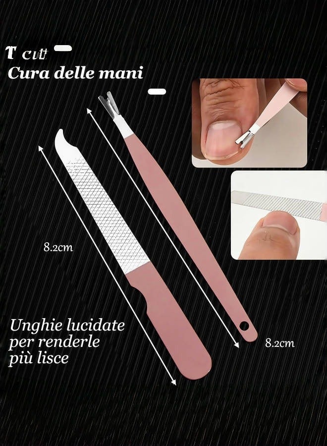 JoyousSto 8pcs manicure set toenail clippers, Stainless Steel Nail Clipper Set, Nail Clippers and Beauty Tool Portable Set, Pedicure Tools,Suitable for Travel Manicure Kit Pink  - Image 5