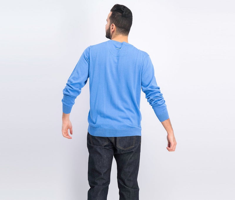 Hackett Men V-neck Sweater, Yonder Blue - Image 3