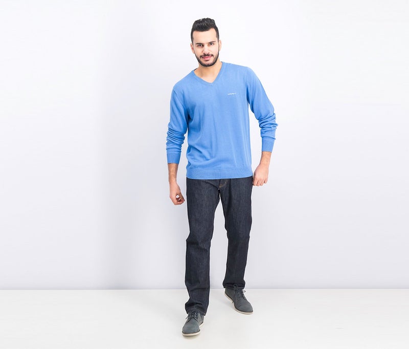 Hackett Men V-neck Sweater, Yonder Blue - Image 4