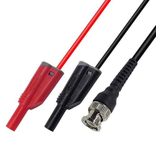 Amadget Coaxial Cable BNC Male to Dual 4mm Banana Plug Stackable Test Lead Probe for Oscilloscope,120CM - Image 3