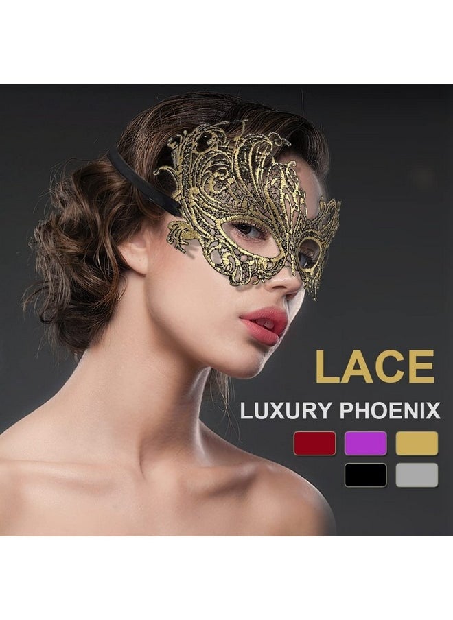 Beauenty Masquerade Mask for Couples Lace Eye Mask Party Ball Prom Mask Costume Mardi Gras 2 Packs  - Image 5