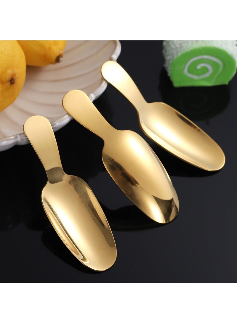 SYOSI Dessert Spoon, 12 Pieces Stainless Steel Salt Spoon Short Handle Coffee Scoop Mini Tea Spoons For Small Jars, Sugar, Honey, Spice, Ice Cream (12 X Gold)  - Image 3