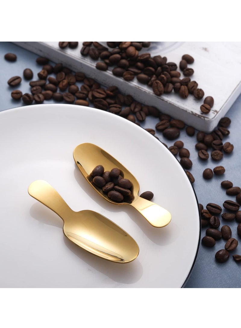 SYOSI Dessert Spoon, 12 Pieces Stainless Steel Salt Spoon Short Handle Coffee Scoop Mini Tea Spoons For Small Jars, Sugar, Honey, Spice, Ice Cream (12 X Gold)  - Image 5