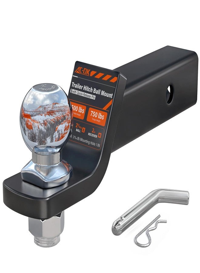 AC-DK 2" Trailer Hitch with 5/8" Hitch Pin and 2-5/16inch Ball - Image 1