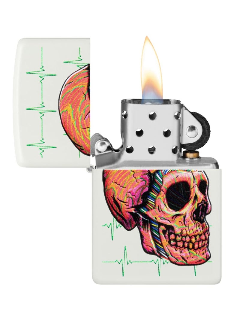 Zippo Cyber Skull Design Lighter (White) - Image 3
