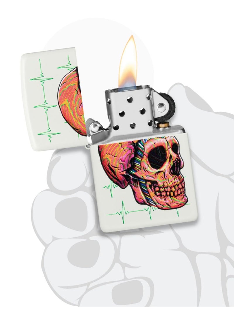 Zippo Cyber Skull Design Lighter (White) - Image 5