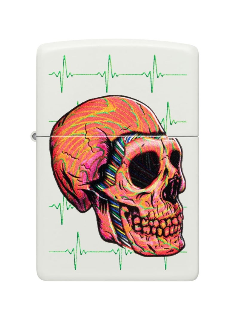 Zippo Cyber Skull Design Lighter (White) - Image 1