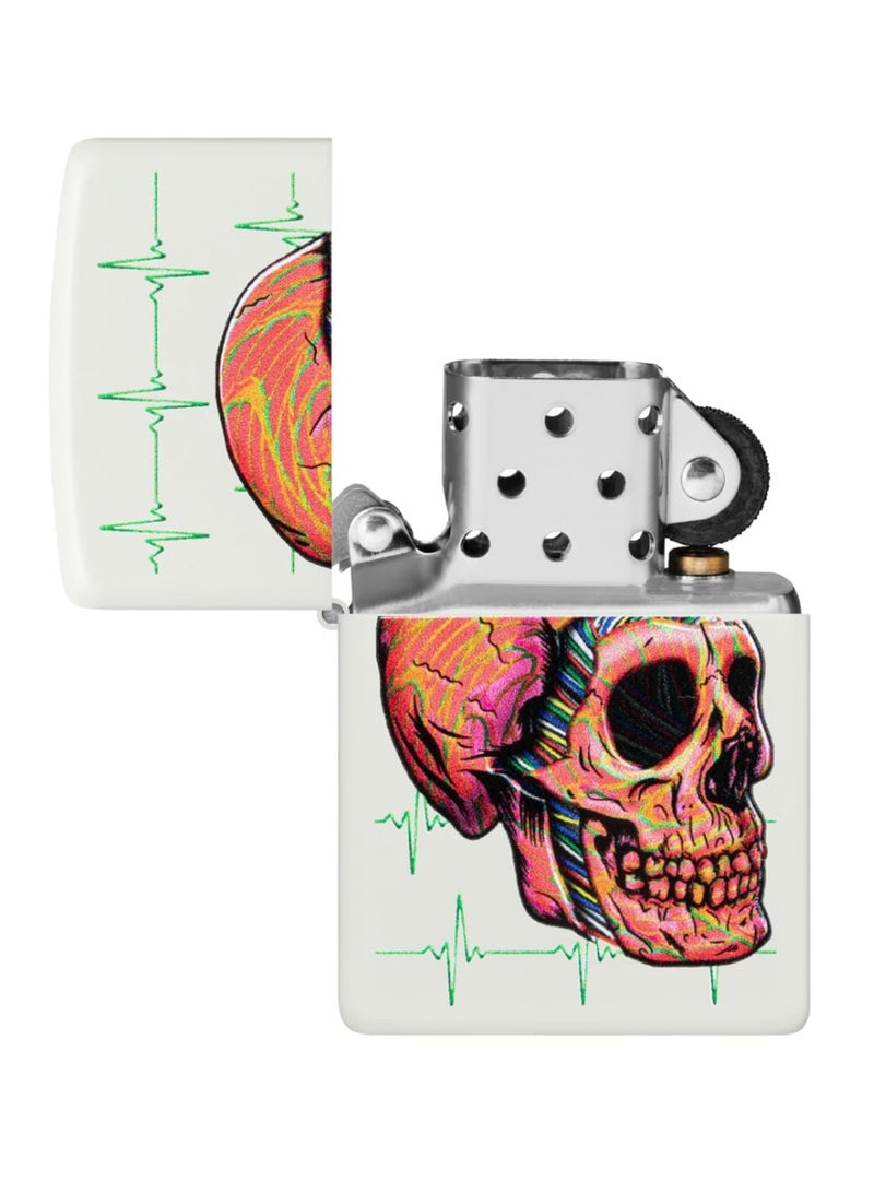 Zippo Cyber Skull Design Lighter (White) - Image 4