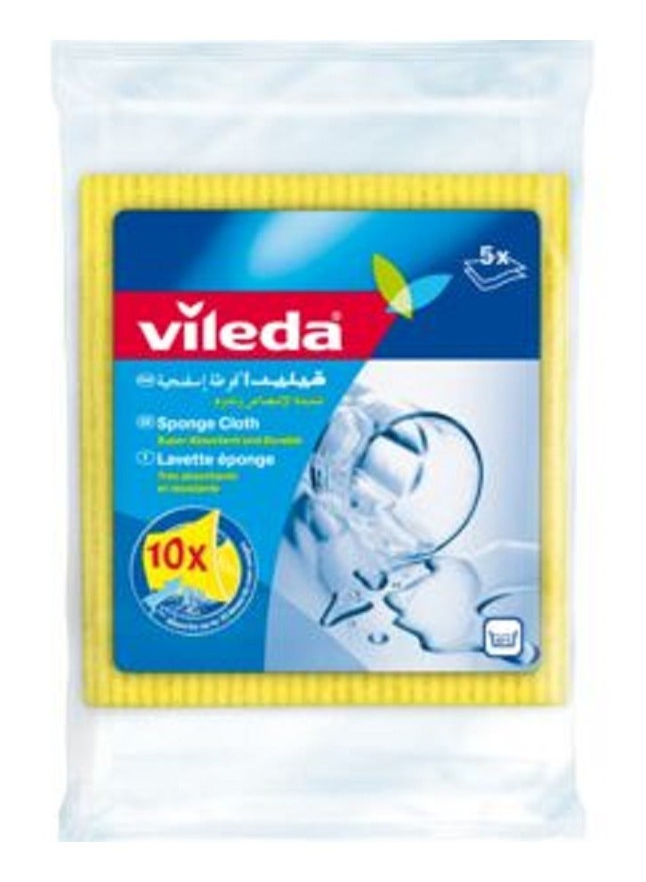 Vileda 3-Piece Sponge Cloth Yellow - Image 1
