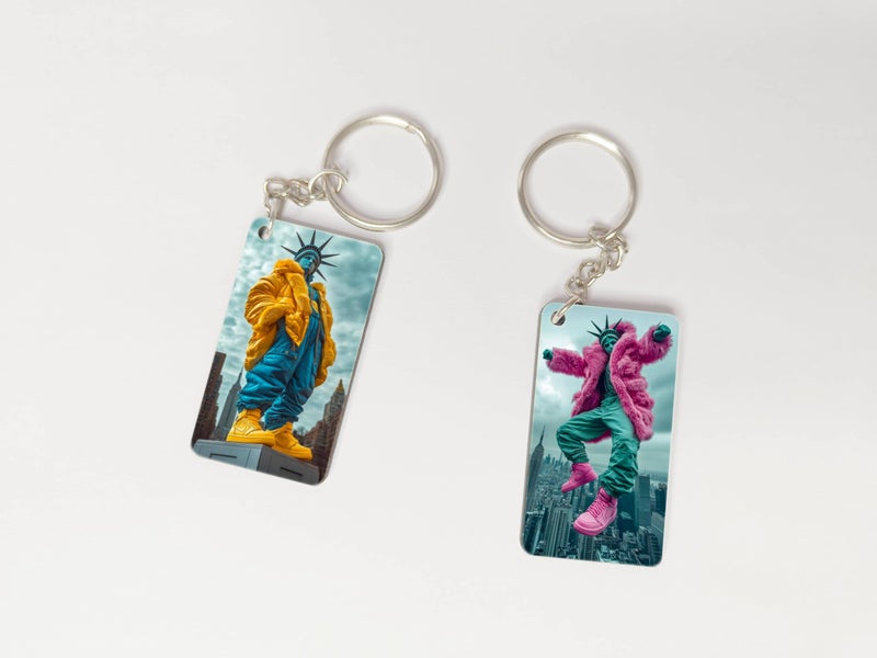 OUTFITQUE OUTFITQUE Premium (Pack of 2) Anime-364 Printed Long Keychain For Bike, Scooty, Car, MDF Keyholder - Image 1