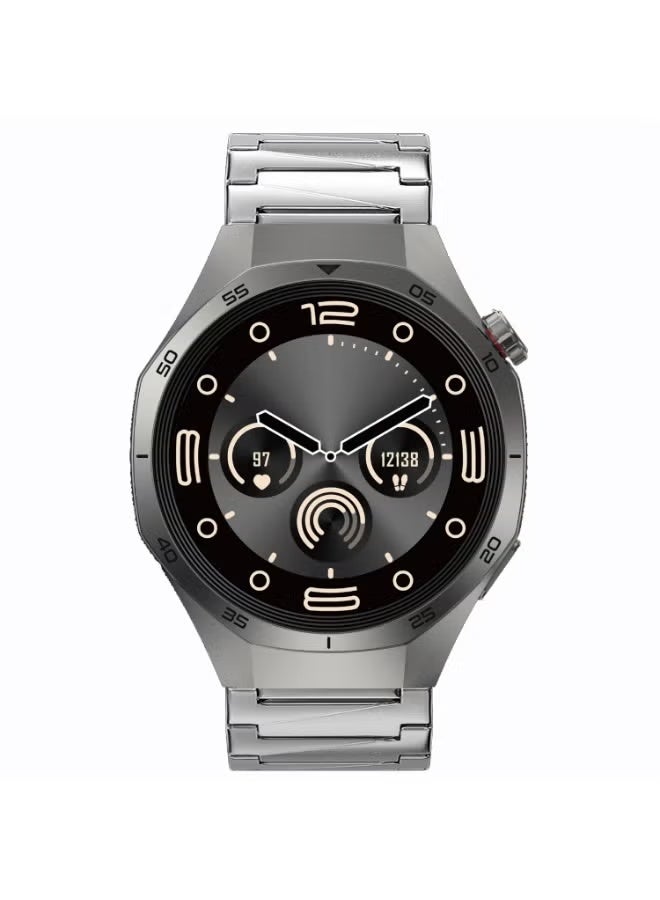 G-Tab GTR5 Smartwatch – 1.43" AMOLED Display, 3ATM Water Resistant, Health & Fitness Tracking, Multiple Sports Modes, Long Battery, Smart Notifications, Lightweight Silver, Magnetic Charging, Daily, Office & Active Use for Men & Women - Image 1