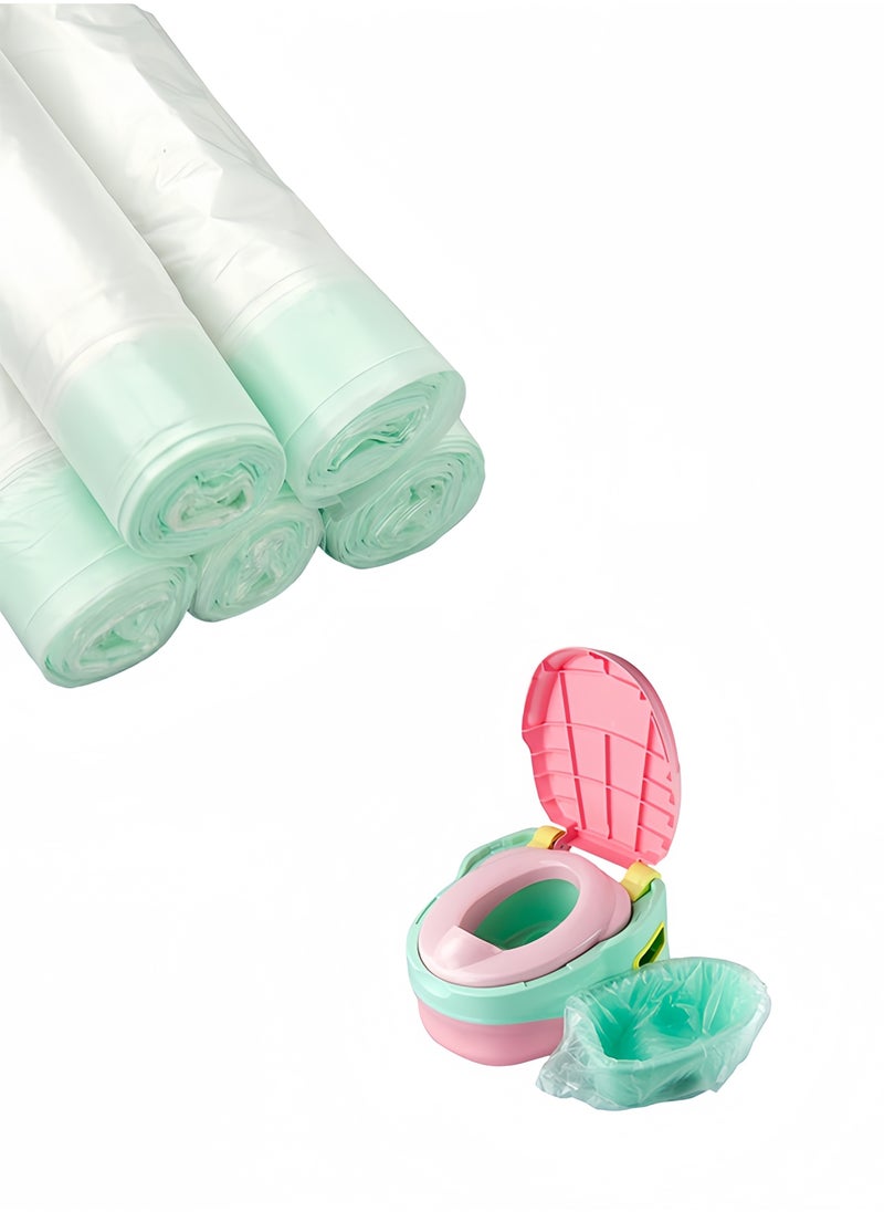Generic 100 Pieces Portable Travel Bags for Potty Baby Toilet, Universal Disposable Cleaning Bags with Drawstring for Children Adults Pets  - Image 1