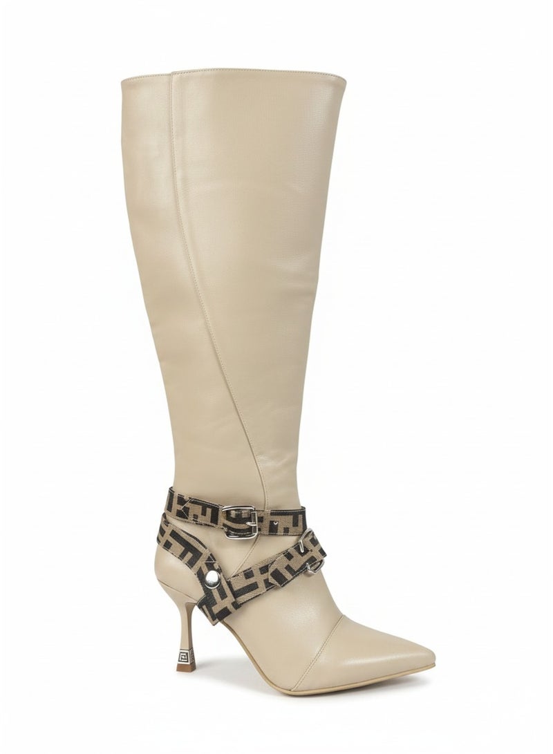 FENDI ROMA Elegant Knee-High Boots with Decorative Ankle Straps R-60 - Image 3