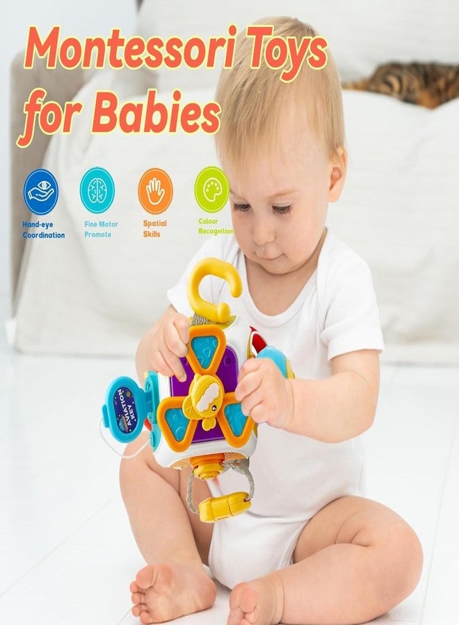 Brand Conquer Baby Busy Cube Board Montessori Sensory Toy Toddler 1-3 Infant Carseat Plane Travel Kids Educational Activity Cube Toy for Babies Birthday Gift 6 7 9 Month Old Boy Girl (6 in 1 Cube) - Image 5