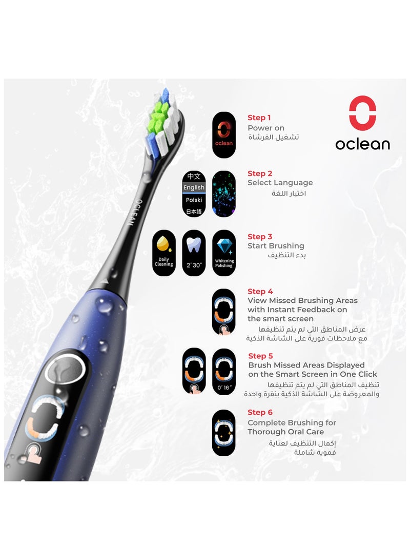 Oclean Electric Toothbrush X Lite — Blue — Smart Sonic Cleaning – Screen Feedback – 72 , 000 Movements - Image 4