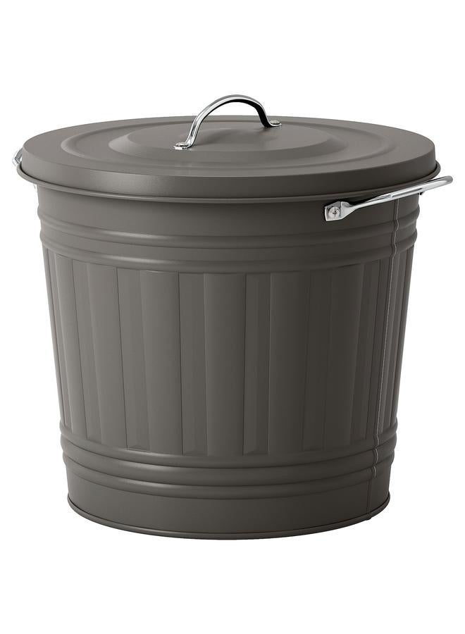 زبون سلة مهملات مع غطاء، رمادي، 16 لتر - Image 1