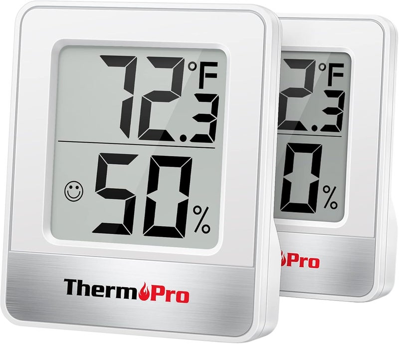 ThermoPro TP49 2 Pieces Digital Hygrometer Indoor Thermometer Humidity Meter Mini Hygrometer Thermometer with Temperature and Humidity Monitor Room Thermometer - Image 1