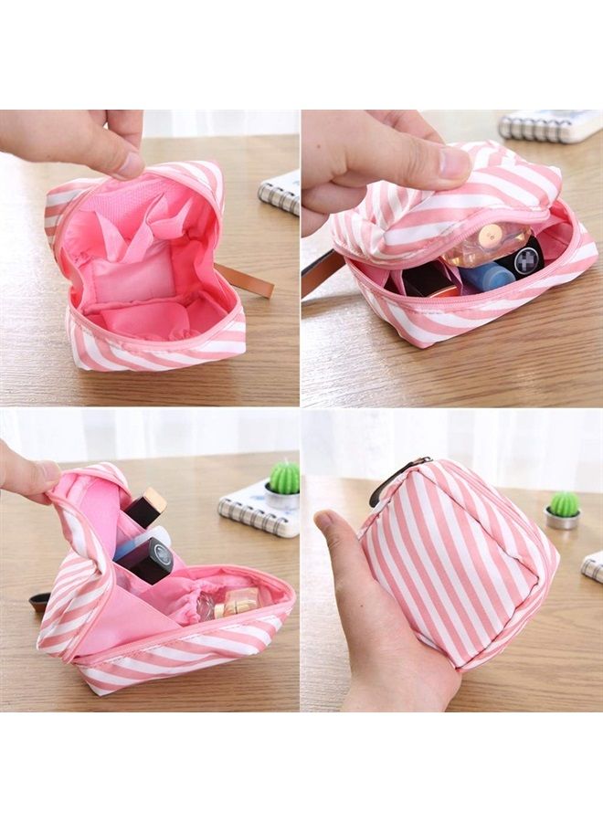 MHDGG Makeup Bag Lazy Cosmetic Bag Travel Toiletry Bag Cosmetic Make Up Organizer Waterproof Travel Accessories for Women and Girls,Mini Pink - Image 1