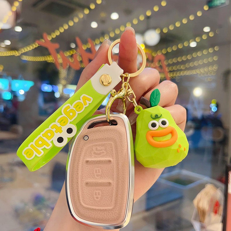 Funny Fruit Keychain Creative Wood Carving Style Creative Cartoon Cute Fruit Fun Gift Small Gift - Image 5