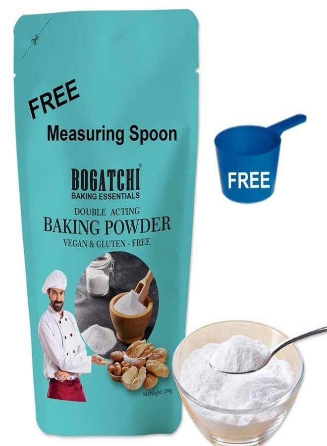 BOGATCHI Double Acting Baking Powder for Making Breads, Cake, Pizza, Muffins, Dhokla, Idlis, Naans |Baking Ingredients | Baking Soda, Cooking Soda , 200g , Free Measuring Spoon - Image 2
