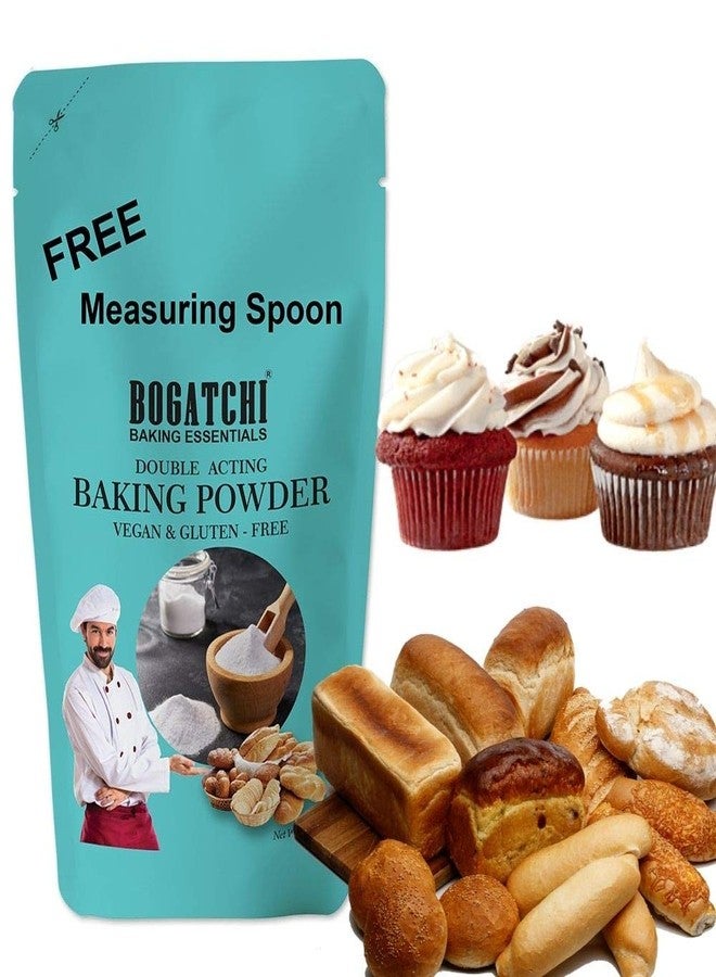 BOGATCHI Double Acting Baking Powder for Making Breads, Cake, Pizza, Muffins, Dhokla, Idlis, Naans |Baking Ingredients | Baking Soda, Cooking Soda , 200g , Free Measuring Spoon - Image 1